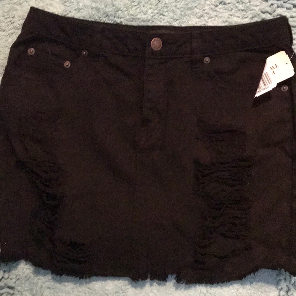 Black jean skirt